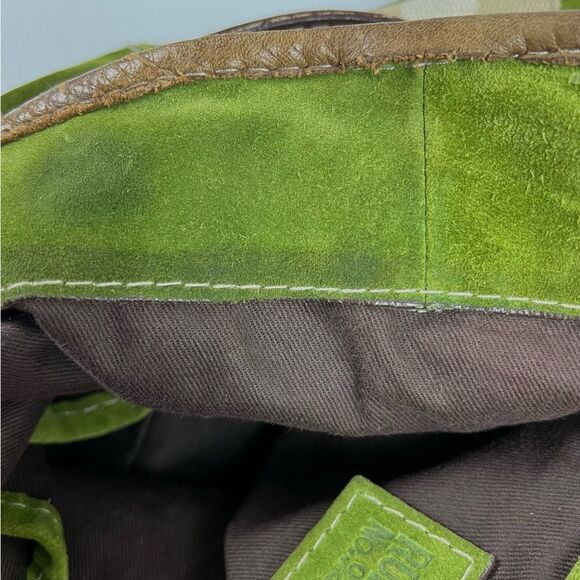 Vintage Ruehl No. 925 Green Suede and Brown Leather Tote - Picture 13 of 14